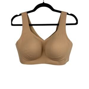 Women’s Honey Love Beige Soft Wireless Bra Sz XL (38D/DD)